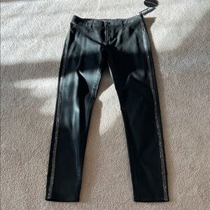 Articles Of Society Sarah Womens Black Coated Rhinestone Skinny Jeans, Size 30